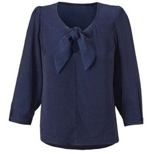 cabi Knot Blouse, Navy, Size Medium